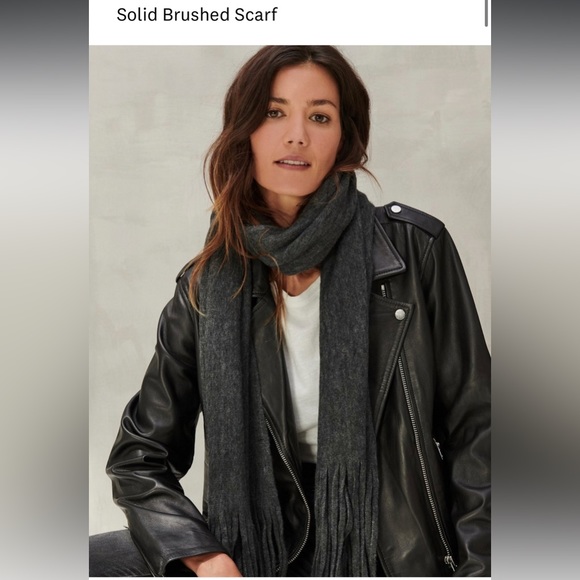 Solid Brushed Scarf in Dark Gray - Picture 2 of 3